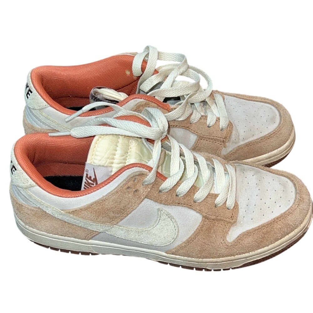 Nike Dunk Low Women's 8.5 Tan Cream Suede Gum Sole FZ9428-600